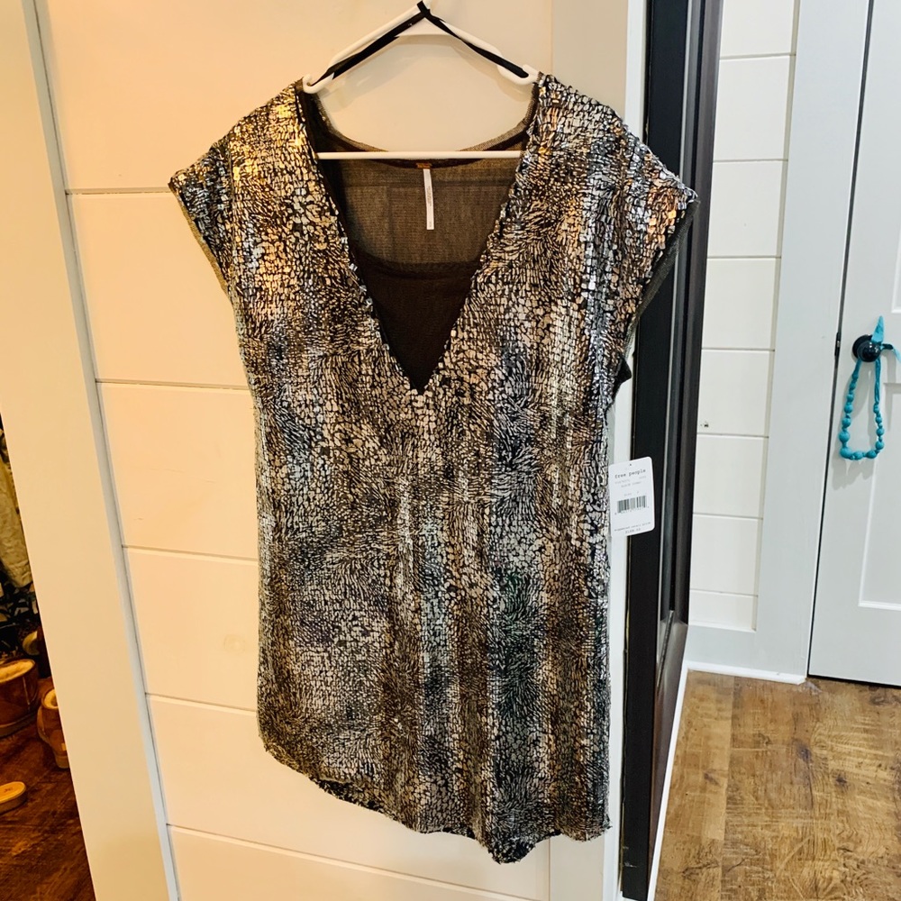 NWT Free People shattered glass mini dress